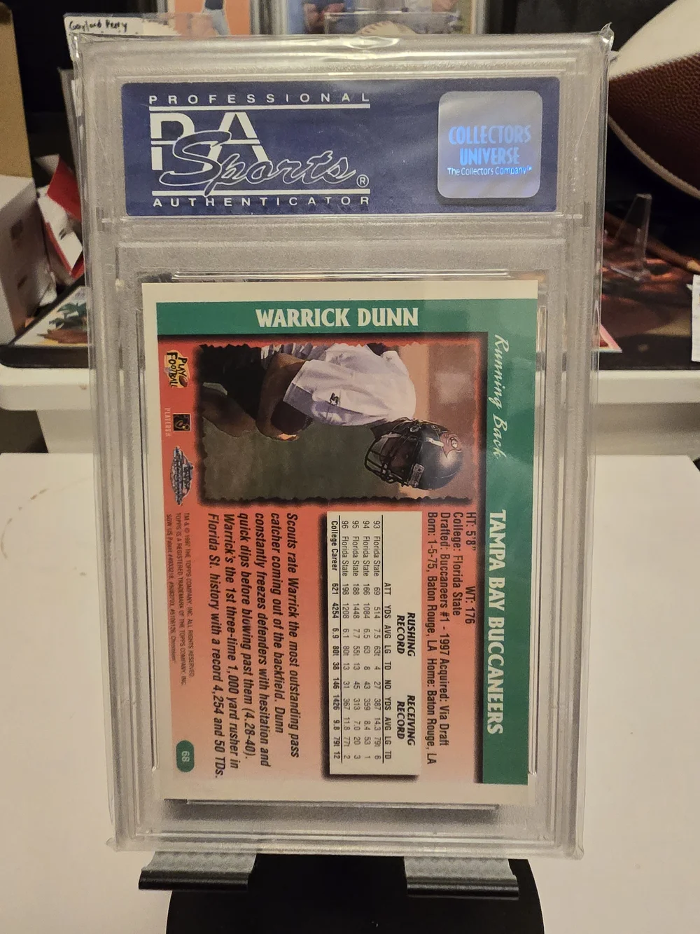 Warrick Dunn 1997 Draft Pick Football Card PSA 9
